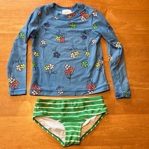 Hanna Andersson long sleeve rash guard and bikini bottoms, size 5 (110 cm)
